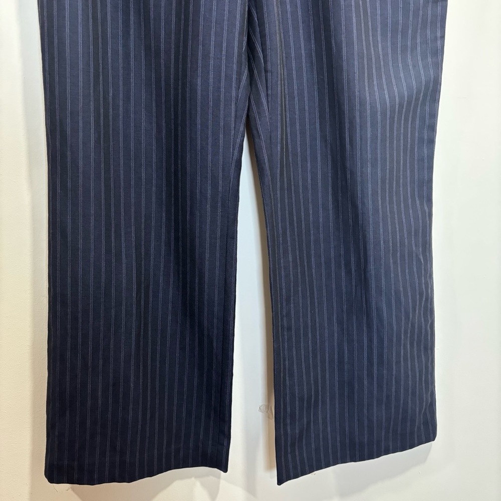 Portfolio Louben Size 12 Navy Blue Pinstripe Dress Pants Career Office Trousers - Picture 4 of 15